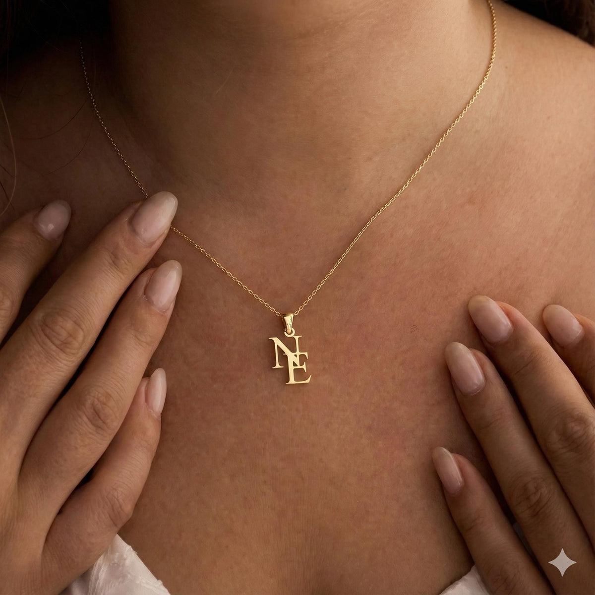 Personalized Two Initials Necklace -  The Gift She'll Never Take Off