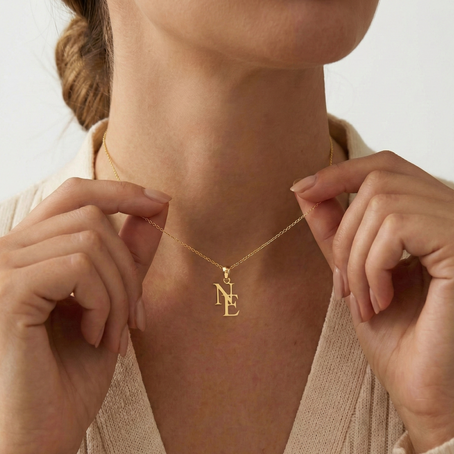 Personalized Two Initials Necklace -  The Gift She'll Never Take Off