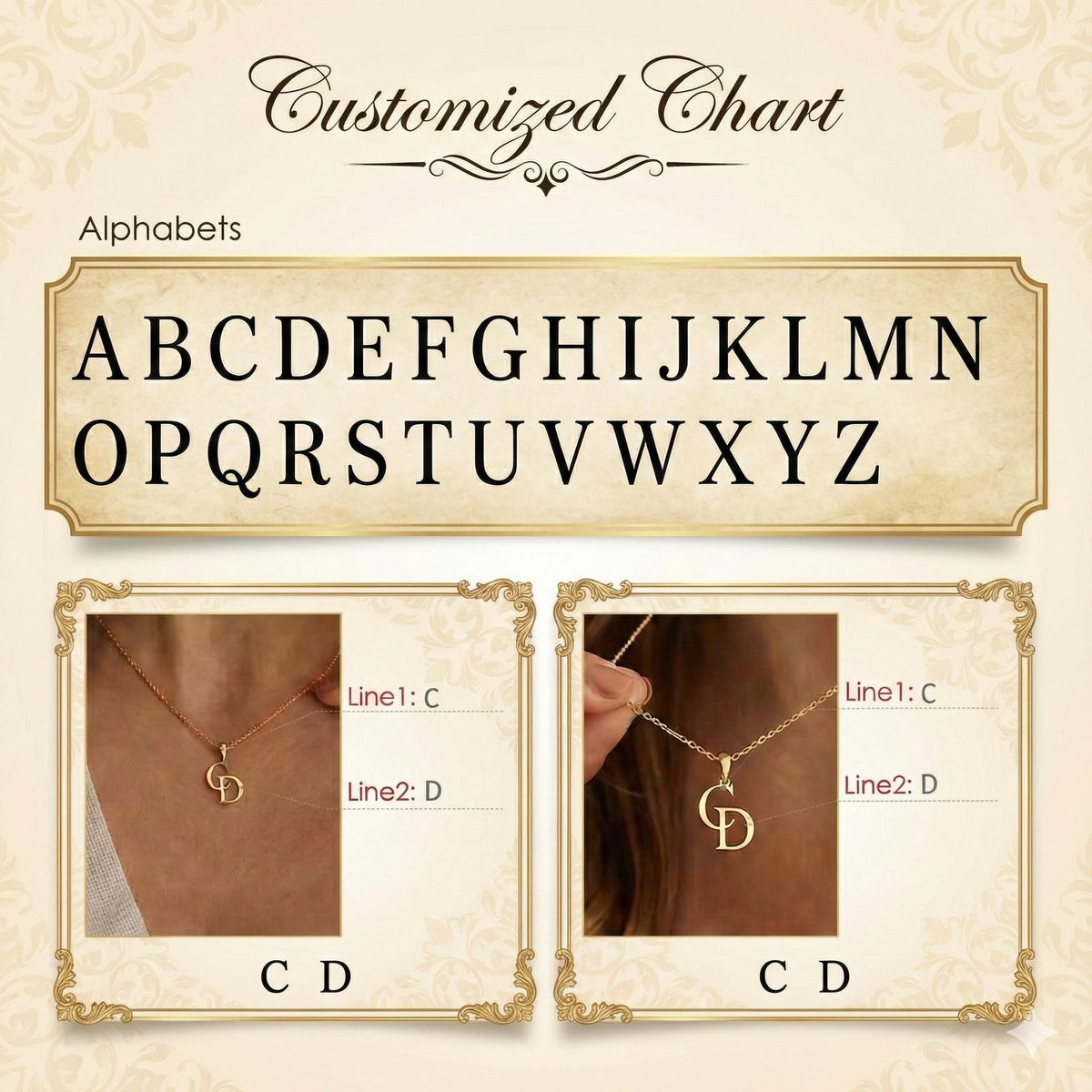 Personalized Two Initials Necklace -  The Gift She'll Never Take Off