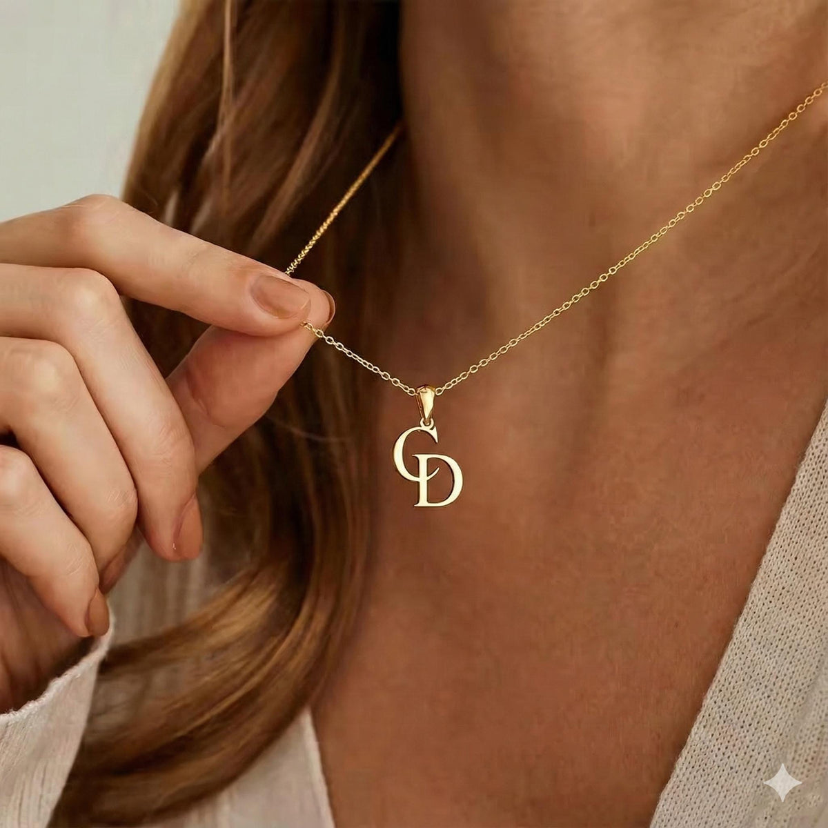 Personalized Two Initials Necklace -  The Gift She'll Never Take Off